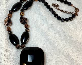 Onyx and Glass Bead Necklace