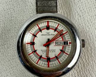 American Time Wristwatch with Day and Date Window