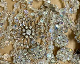 Vintage Iridescent Crystal Jewelry