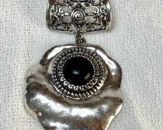 Silvertone Scarf Pendant