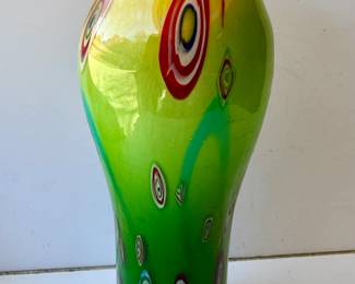 Vase - Green and Yellow Gradient with Millefiori