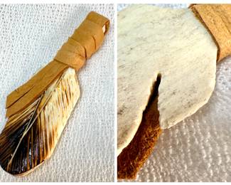 Handmade Bone Feather Pendant