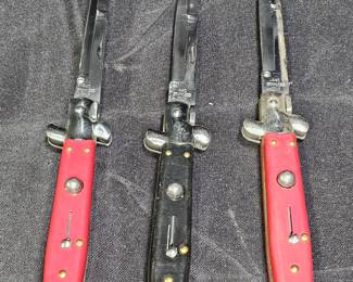 3 Stiletto Folding Automatic Knives