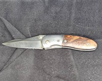 Wood Look Folding Knife with Handle Lock