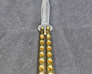 Gold Tone Stainless Steel Butterfly Knife