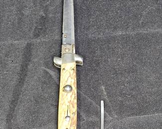 Italian Bone Handle Stiletto Automatic Knife