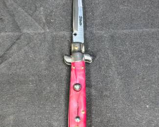 Red Milano Stiletto Auto Folding Knife