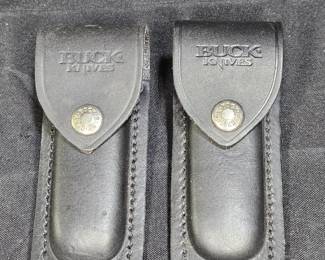 2 New Leather Buck Knife #500 Cases