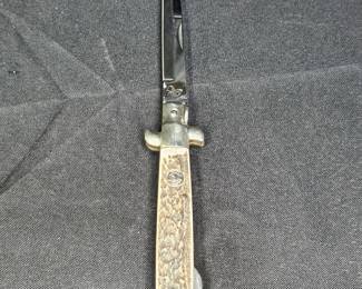 Italian Falcon Stag Stiletto Manual Folding Knife