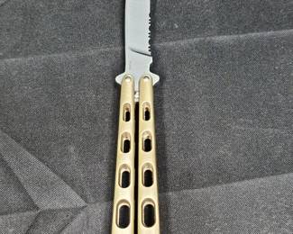 440 S Stainless Partial Serrated Butterfly Knife