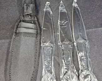 Set of 3 Fixed Blade Throwing Knives EW086-3BK