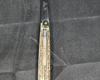 Hubertus Lever Lock Stag Handle Automatic Knife