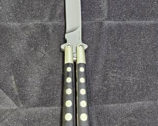 Black Handle Stainless Steel Butterfly Knife