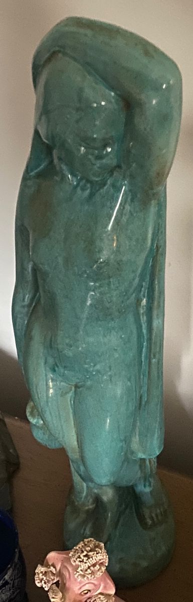 Large Nude Figural Icelandic Pottery Statue