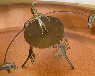 Vintage Indian Brass Balancing Toy with Scorpion Base