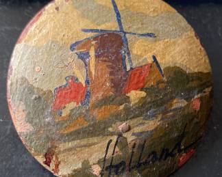 Painted Holland Brooch