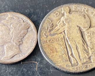 Silver Dime and Quarter