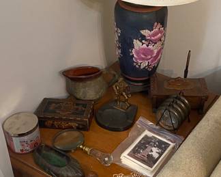 End Table, Assorted Lamps