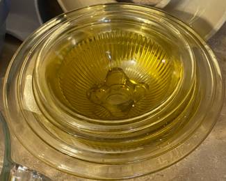 Vintage Depression Glass Stacking Bowls 