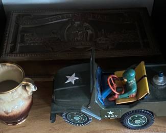 Battery Operated Tin Litho Jeep