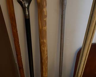 Assorted Walking Sticks and Sword Canes