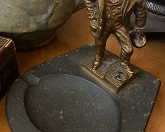 Small Bronze and Marble Portuguese Ashtray