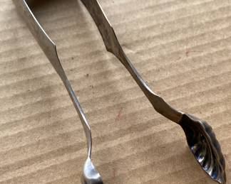 T.J. Brown Coin Silver Sugar Tongs