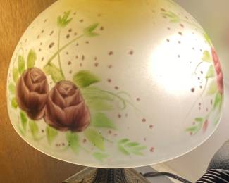 Frosted Glass and Metal Table Lamp