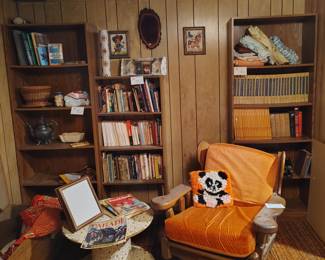 Mid Century Rocking Chair, Book Shelves 
