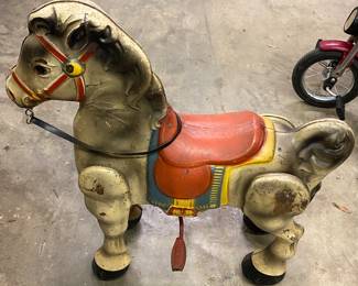 Vintage Metal MOBO Riding Horse