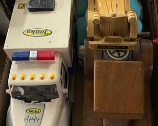 Tonka Ambulance and Wooden Cars