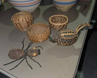 Coushatta pine needle baskets