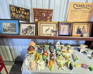 Vintage/antique Wall pockets and Lady head vases