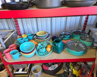Fiestaware dish set and Fiesta cookware
