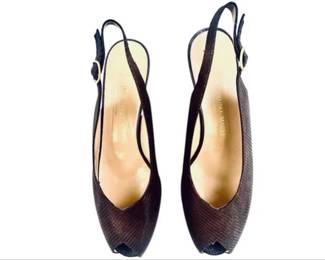 New! Bruno Magli Brown Leather Slingback --size 10B
