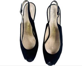 Bruno Magli Black Suede Slingback Pumps -size 10B