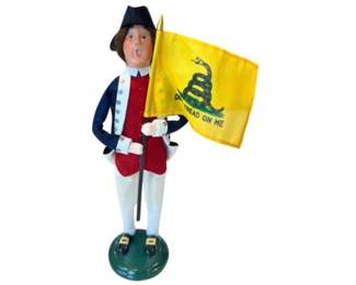 Byers' Choice Colonial Williamsburg Caroler With Gadsden Flag
