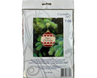 Crystal Art Counted Cross Stitch Kit, Merry Christmas Ornament