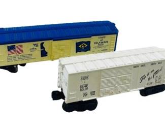 Lionel O Scale #7601 Spirit Of 76 Delaware Boxcar & Lionel 6014 White Frisco Box Car O Scale