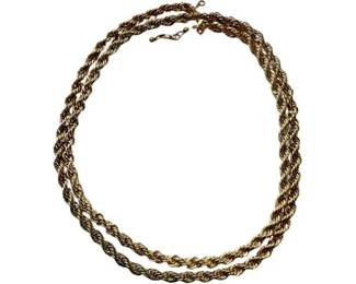 Costume Gold Tone Rope Chain Necklace