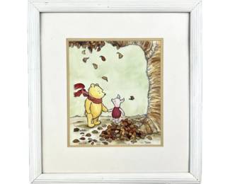 Winnie The Pooh & Piglet Framed Disney Print - Signed