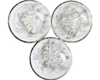 American Pressed Glass 5" Bowls - Strawberry Pattern