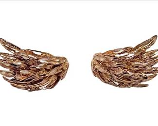 Sterling Silver Gold Overlay Earrings - "Signed V1 Sterling"