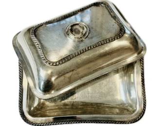 Silver Plated 8" Covered Vegetable - Converts To Two Open Vegetables When Used Without Lid - Hallmarked