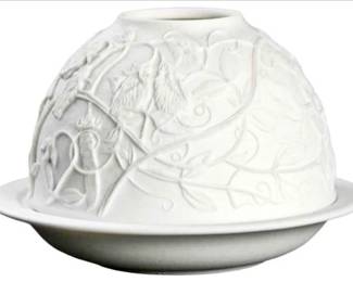 Bernardaud Lithophane French Porcelain Candle Votive - Sweet Peas