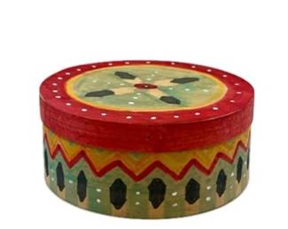 Decorative Wooden Box Made In Taiwan - 6 Inch Diameter