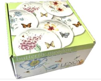 New! Never Used! Lenox Porcelain Plates - Butterfly Meadow Collection - In Original Box