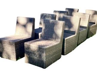 Outdoor Wicker Chairs Set Of 8