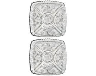 American Pressed Hazel Atlas Clear Glass - "Floral" Pattern 7"plates