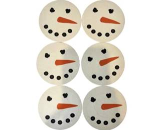 Kate Spade Snowman Coasters - Signed Kate Spade